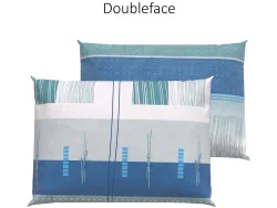 Lotus Bettwaren - Lotus Bettwäsche Jersey Amalfi, Amalfi Jersey Doubleface Bettwäsche, 50 x 70 cm, Blau