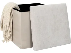 Aufbewahrungshocker HOME DECO FACTORY LIAM 38x38x38cm polyester beige