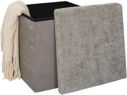 Aufbewahrungshocker HOME DECO FACTORY LIAM 38x38x38cm polyester taupe