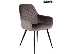 HOUSE NORDIC Stuhl HARBO Samt hellbraun