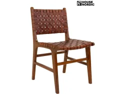 HOUSE NORDIC Stuhl PERUGIA Echtleder rotbraun