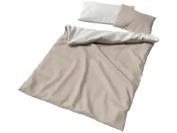 Lotus Bettwaren - Lotus Bettwäsche Bambus Doubleface, Lotus Bambus Doubleface Bettwäsche, 200 x 210 cm, Creme