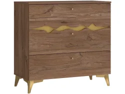 Kommode KENYATTA 3 Schubladen 41.6x90x85.8cm dunkelbraun dekor