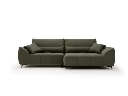 Ecksofa MIRANDA Stoff dunkelgrün