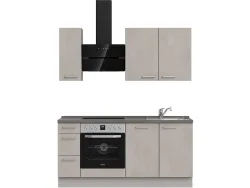 Komplette Küche MODUSET RIVA PREMIUM Beton Grau 60x180cm