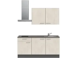 Komplette Küche MODUSET RIVA CLASSIC Weissbeton 60x180cm