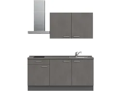Komplette Küche mit Elektrogeräten MODUSET RIVA CLASSIC Beton Schiefergrau 60x180cm