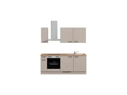 Komplette Küche mit Elektrogeräten MODUSET EASYTOUCH CLASSIC Sand ultramatt 60x210cm