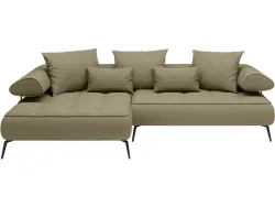 Ecksofa AMATISS SELEDO Stoff olivgrün