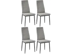 Set mit 4 Stühlen KARL Stoff hellgrau