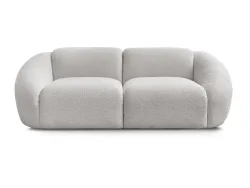 2er Sofa BOBOCHIC TINA Boucle-Stoff hellgrau