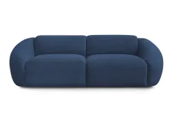 3er Sofa BOBOCHIC TINA Cord-Stoff dunkelblau