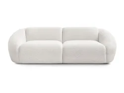 3er Sofa BOBOCHIC TINA Boucle-Stoff weiss