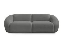 3er Sofa BOBOCHIC TINA Boucle-Stoff dunkelgrau