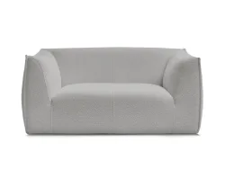 2er Sofa BOBOCHIC GIORGIA Boucle-Stoff hellgrau
