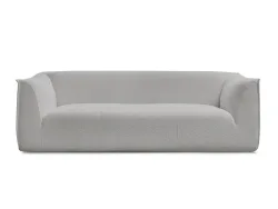 3er Sofa BOBOCHIC GIORGIA Boucle-Stoff hellgrau