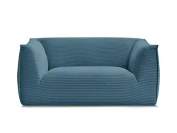 2er Sofa BOBOCHIC GIORGIA Cord-Stoff hellblau