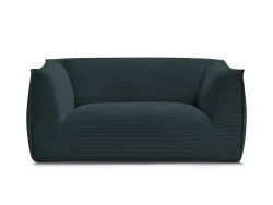 2er Sofa BOBOCHIC GIORGIA Cord-Stoff dunkelblau