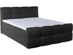 Boxspringbett HAMPTON schwarz 140x200cm fest