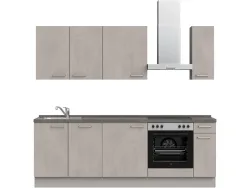 Komplette Küche MODUSET RIVA CLASSIC Beton Grau 60x240cm