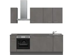 Komplette Küche MODUSET RIVA CLASSIC Beton Schiefergrau 60x240cm