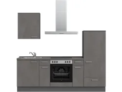 Komplette Küche MODUSET RIVA CLASSIC Beton Schiefergrau 60x240cm