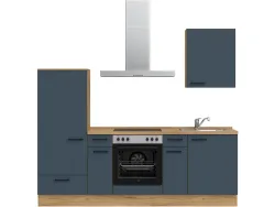 Komplette Küche mit Elektrogeräten MODUSET EASYTOUCH CLASSIC Fjordblau 60x240cm