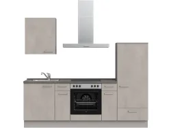 Komplette Küche mit Elektrogeräten MODUSET RIVA CLASSIC Beton Grau 60x240cm