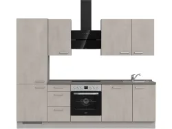 Komplette Küche MODUSET RIVA PREMIUM Beton Grau 60x270cm