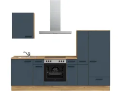 Komplette Küche mit Elektrogeräten MODUSET EASYTOUCH CLASSIC Fjordblau 60x270cm