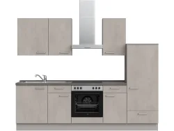 Komplette Küche mit Elektrogeräten MODUSET RIVA CLASSIC Beton Grau 60x270cm