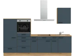 Komplette Küche MODUSET EASYTOUCH CLASSIC Fjordblau 60x300cm