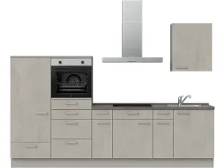 Komplette Küche MODUSET RIVA CLASSIC Beton Grau 60x300cm