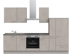 Komplette Küche MODUSET RIVA CLASSIC Beton Grau 60x300cm