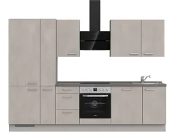 Komplette Küche MODUSET RIVA PREMIUM Beton Grau 60x300cm