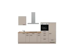 Komplette Küche mit Elektrogeräten MODUSET EASYTOUCH CLASSIC Sand ultramatt 60x300cm
