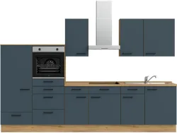 Komplette Küche MODUSET EASYTOUCH CLASSIC Fjordblau 60x330cm