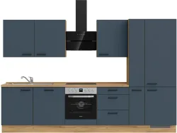 Komplette Küche MODUSET EASYTOUCH PREMIUM Fjordblau 60x330cm