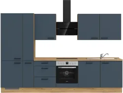 Komplette Küche MODUSET EASYTOUCH PREMIUM Fjordblau 60x330cm