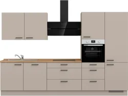 Komplette Küche mit Elektrogeräten MODUSET EASYTOUCH PREMIUM Sand ultramatt 60x330cm