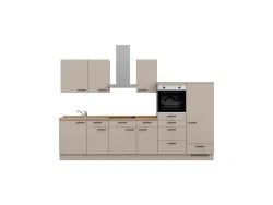 Komplette Küche mit Elektrogeräten MODUSET EASYTOUCH CLASSIC Sand ultramatt 60x330cm
