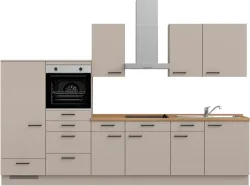 Komplette Küche mit Elektrogeräten MODUSET EASYTOUCH CLASSIC Sand ultramatt 60x330cm