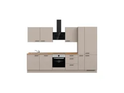 Komplette Küche mit Elektrogeräten MODUSET EASYTOUCH PREMIUM Sand ultramatt 60x330cm