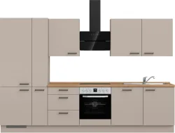 Komplette Küche mit Elektrogeräten MODUSET EASYTOUCH PREMIUM Sand ultramatt 60x330cm