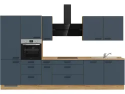 Komplette Küche MODUSET EASYTOUCH PREMIUM Fjordblau 60x360cm