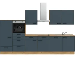 Komplette Küche MODUSET EASYTOUCH CLASSIC Fjordblau 60x360cm