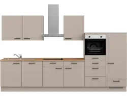 Komplette Küche mit Elektrogeräten MODUSET EASYTOUCH CLASSIC Sand ultramatt 60x360cm