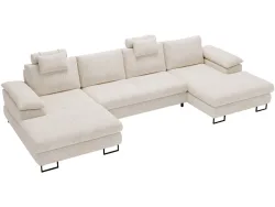 Ecksofa CUBA Stoff ekrü