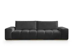 3er Sofa BOBOCHIC ANAKIN Stoff mit Textur schwarz