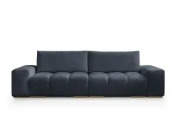 3er Sofa BOBOCHIC ANAKIN Stoff mit Textur dunkelblau